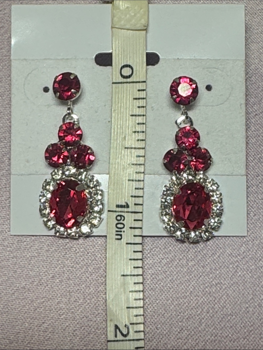 Sparkling Pink Crystal Drop Earrings